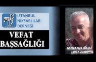 Vefat ve Başsağlığı; Ahmet Ziya LÜLECİ