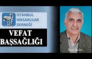 Vefat ve Başsağlığı; Rıza AKALIN